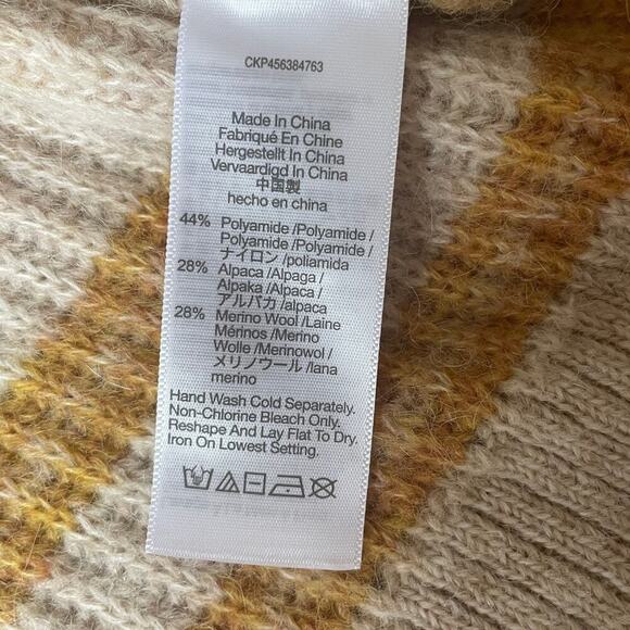 Madewell L Staley V-Neck Sweater | Space Dye, Cropped Boxy Fit, Alpaca Blend, XL - Picture 7 of 8